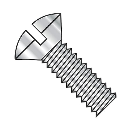 Usa Industrials 1/4"-20 x 1 1/2 in Slotted Oval Machine Screw, Plain 18-8 Stainless Steel BULK-SCRW-1435